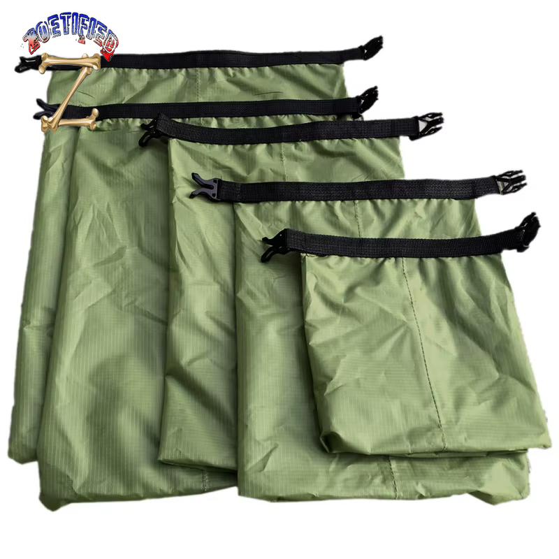 5Pcs Outdoor Waterproof Swimming Dry Bag Beach Buckled Storage Sack Camping Drifting Snorkeling Bags with Adjustable Strap Hook