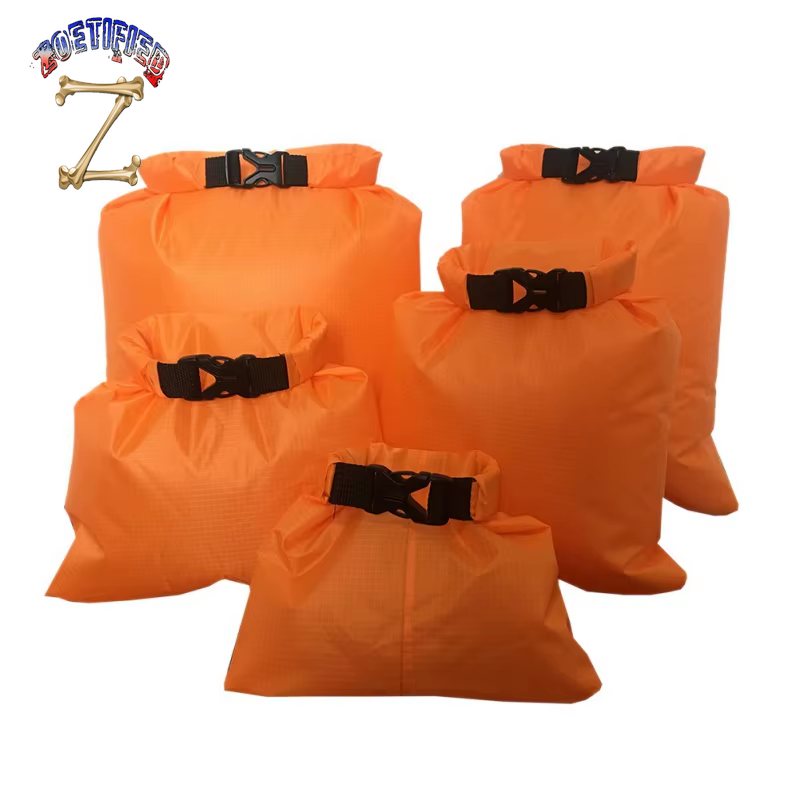 5Pcs Outdoor Waterproof Swimming Dry Bag Beach Buckled Storage Sack Camping Drifting Snorkeling Bags with Adjustable Strap Hook