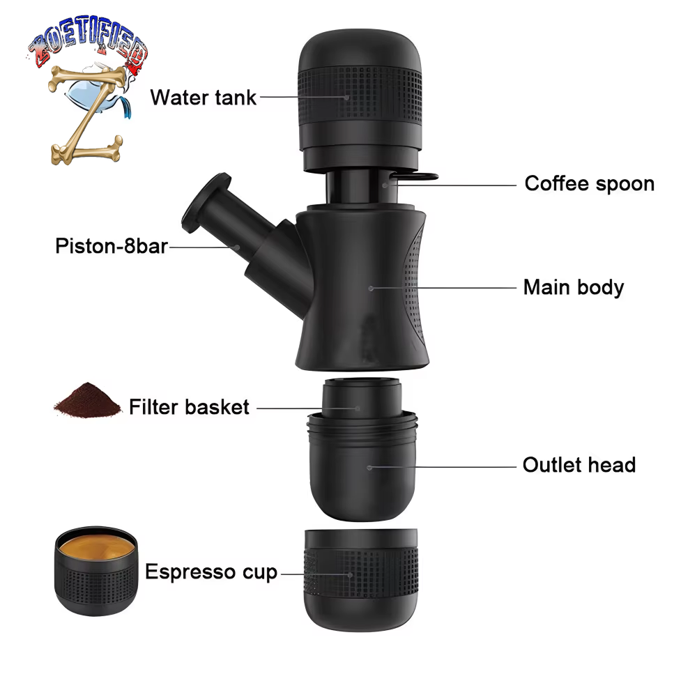 Portable Mini Hand Pressure Coffee Machine Handheld Pressure Coffee Espresso Machine Office/Home Office Travel Outdoor Travel