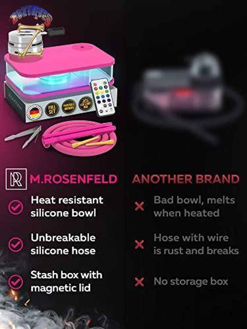 Pink Hookah Set Premium Portable Hookah Set with Everything and Travel Case