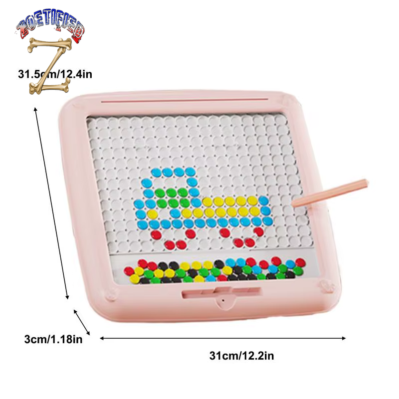 Magnetic Dots Drawing Board 2-In-1 Learning Doodle Board Magnetic Dot Art Preschool Toys Large Fine Motor Skills Toy for Kids