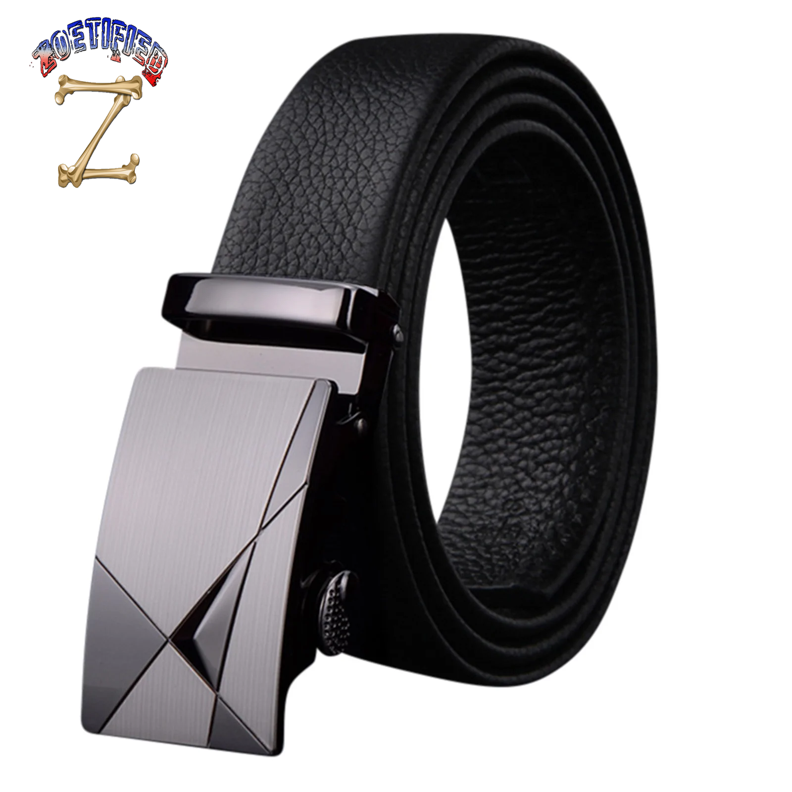 Mens Belt, Ratchet Belt Leather, Slide Belt with Easier Adjustable Buckle G One Size