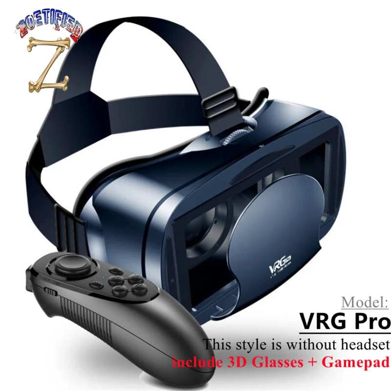 Virtual Reality VR Glasses IMAX Huge Screen HD 3D Glasses Google Cardboard Box VR Headset Helmet for 5-7" Phone,Support Gamepad