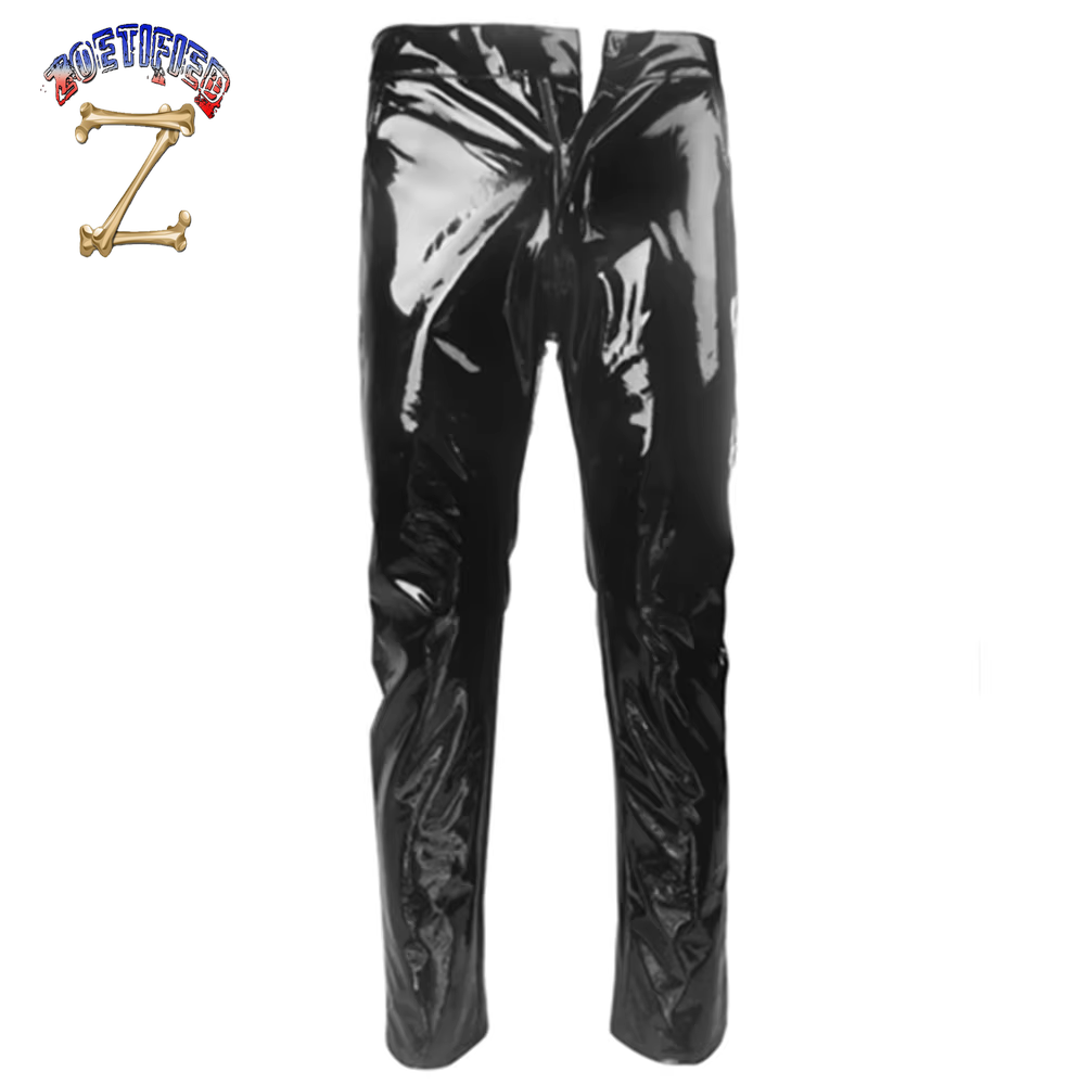 Shiny PVC Latex Trousers Men Motorcycle Black Mens Pants Fashion Faux Leather Riding Waterproof Motor Biker Male Street Pants