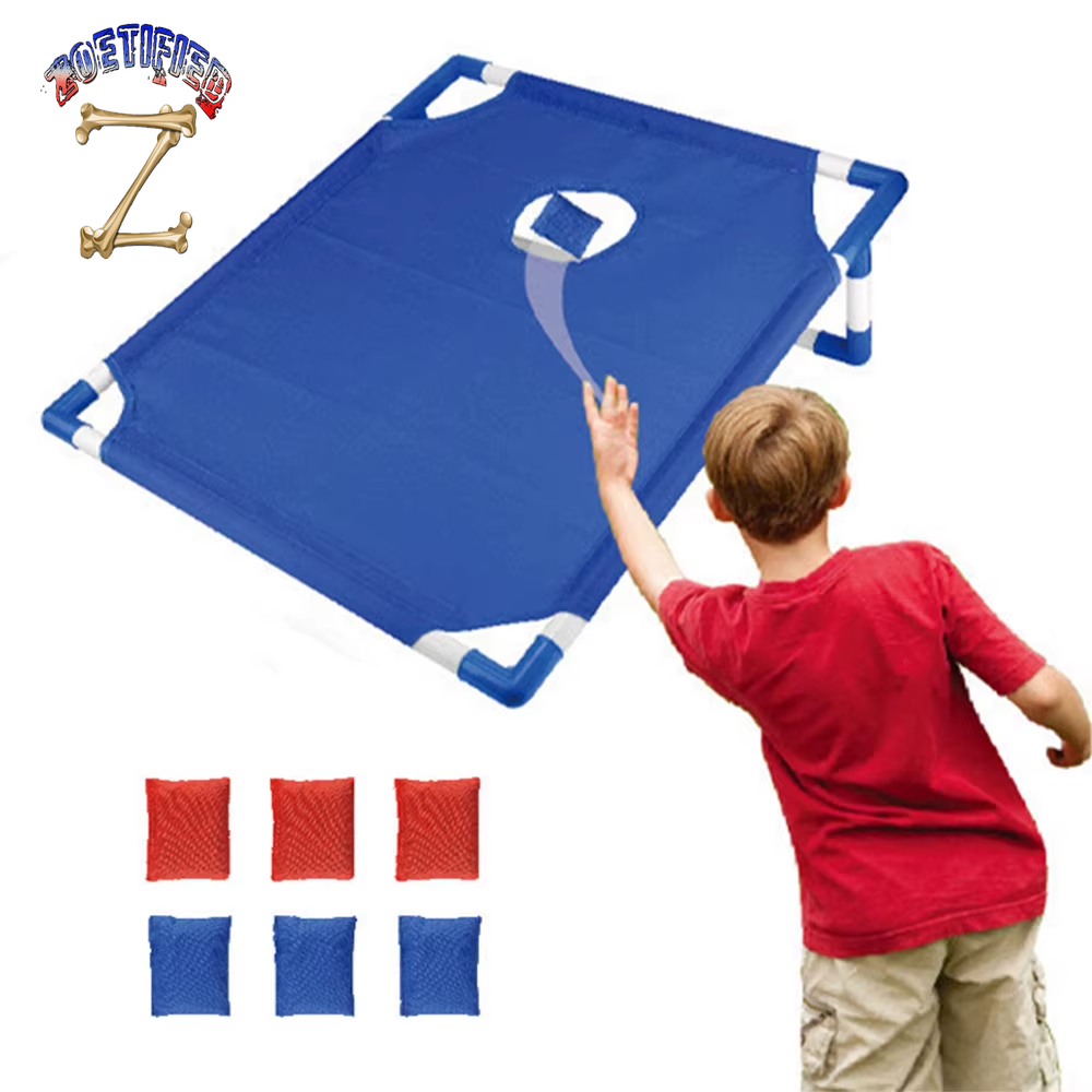 Portable Cornhole Set with 1 Cornhole Game Board and 6 Bean Bags for Yard Toss Game