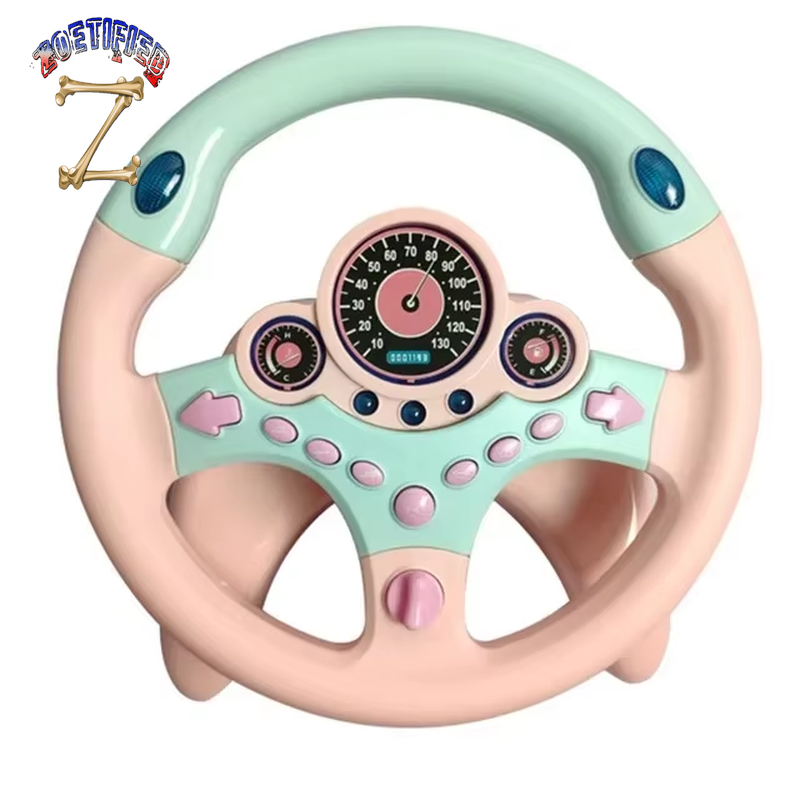 Cute Children Steering Wheel Toy with Light Simulation Driving Sound Music Funny Educational Baby Electronic Travel Kids Toys