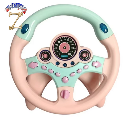 Cute Children Steering Wheel Toy with Light Simulation Driving Sound Music Funny Educational Baby Electronic Travel Kids Toys